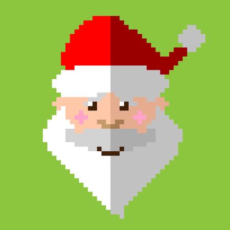 Christmas Santa. Santa pixel artのイラスト素材