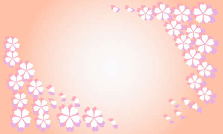 Background of cherry blossoms and cherry blossom petalsのイラスト素材