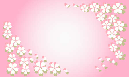 Cherry blossoms and cherry blossom petal backgroundのイラスト素材