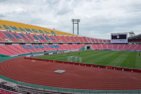 BANGKOK, THAILAND - JULY 13: View of Rajamangala Stadium on July 13, 2015 in Bangkok, Thailand. Rajamangala Stadium is the national stadium of Thailand.のeditorial素材