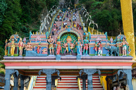 KUALA LUMPUR, MALAYSIA - MARCH 1: Details of decorations on the entrance of Batu Caves on March 1,...