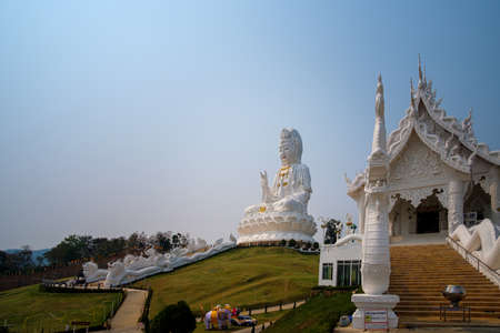CHIANG RAI, THAILAND - FEBRUARY 12, 2019: Wathyuaplakang temple located at northern of Thailand. This temple is in Chiang Rai province, Thailand.のeditorial素材