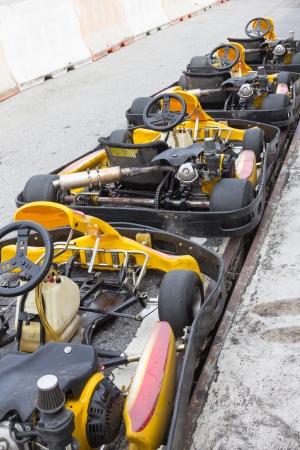 Perspective row of Go-kart の写真素材