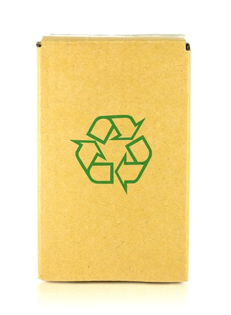 Packing box with recycle symbol の写真素材