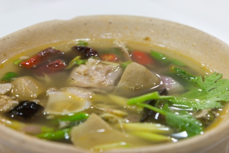 Pork rib in spicy and sour soup の写真素材