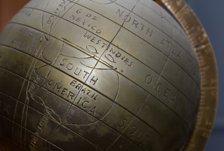 Classic south america globe of modelの写真素材