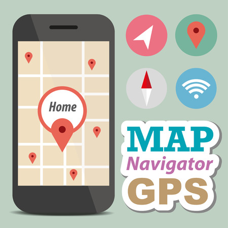 Navigator concept smart phone with iconのイラスト素材
