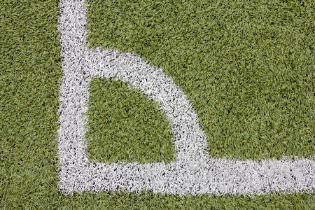 Left corner on soccer field の写真素材
