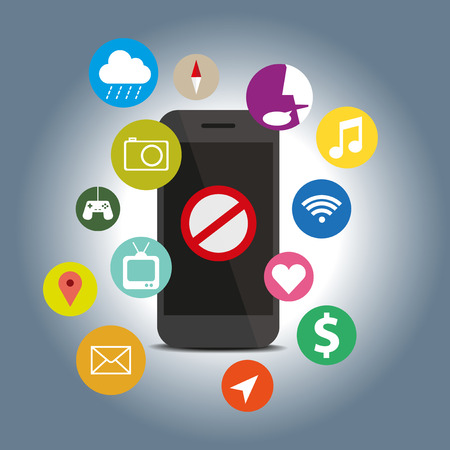Signes icon do not with function mobile phoneのイラスト素材