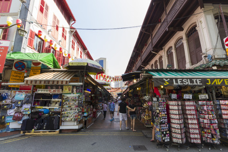 Chinatown, Singapore  - October 24, 2014: Singapore\'s Chinatown, an ethnic neighborhood featuring Chinese cultural elements and a historically concentrated.のeditorial素材