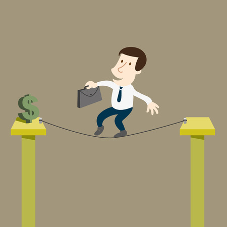 Business man to risk for moneyのイラスト素材