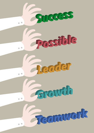 Hand pick up concept business wordingのイラスト素材