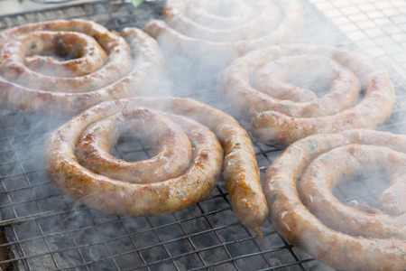 Sai Aua Northern Thai Spicy Sausage.の写真素材