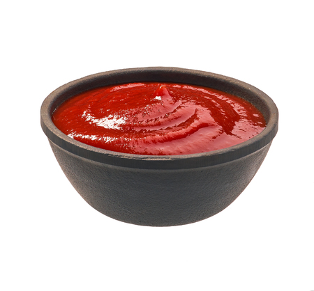 Tomato sauce isolated on white backgroundの写真素材