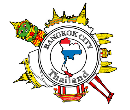symbol of bangkok city thailandのイラスト素材