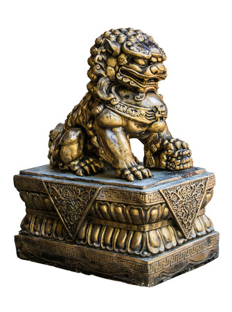 Chinese style lion stone statueの写真素材