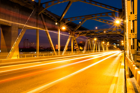 Krungthep Bridge beam light in Bangkokの写真素材