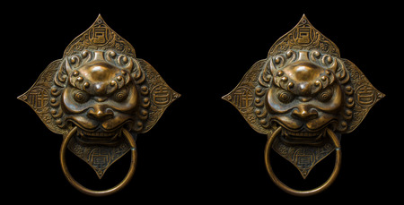 Handle door Chinese vintage style isolatedの写真素材