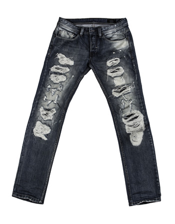 Jeans are beautifully detailed blue, dark blue and blackの写真素材