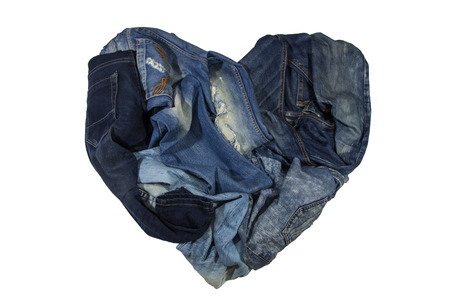Jeans are beautifully detailed blue, dark blue and blackの写真素材