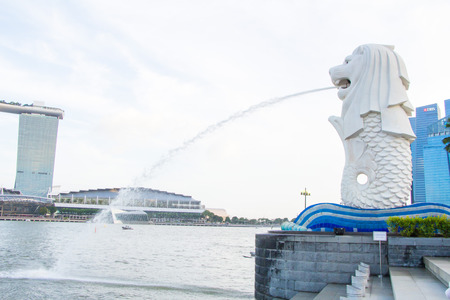 The Merlion in Marina bay Singaporeのeditorial素材