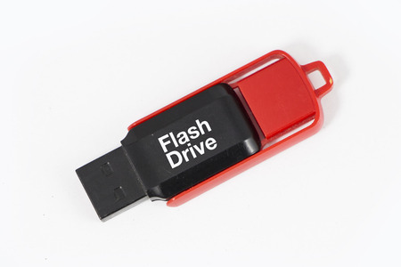 Flash Drive isolated on white backgroundの写真素材