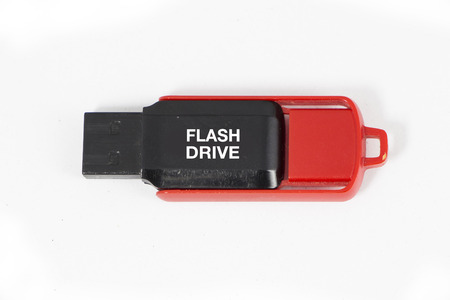 Flash Drive isolated on white backgroundの写真素材