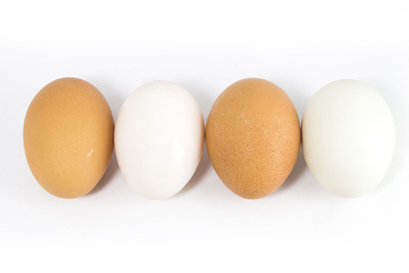Organic Duck eggs vs Chicken eggs and preserved eggの写真素材