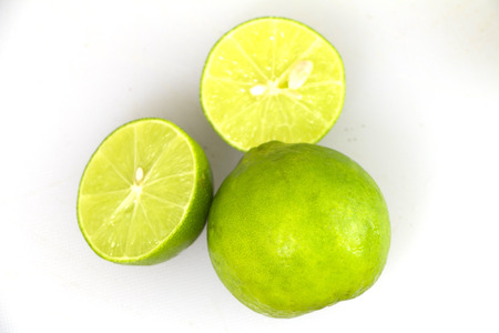 Asia fresh green lemon cutting groupの写真素材
