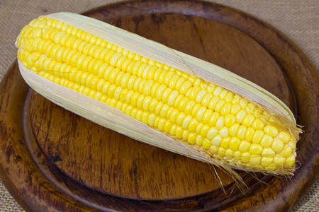 Fresh Yellow Organic Asia Corn isolatedの写真素材