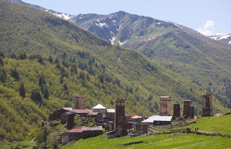 Ushguli - the highest inhabited village in Europe. Upper Svaneti. Georgia.