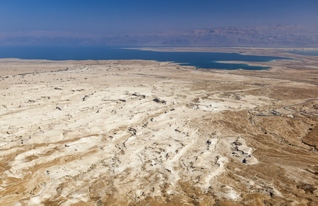 View of Judaean Desert and Dead See from Masada fortress. Israelの写真素材