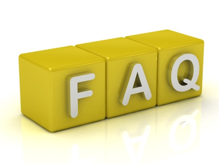 Inscription on the cubes of gold: FAQの写真素材