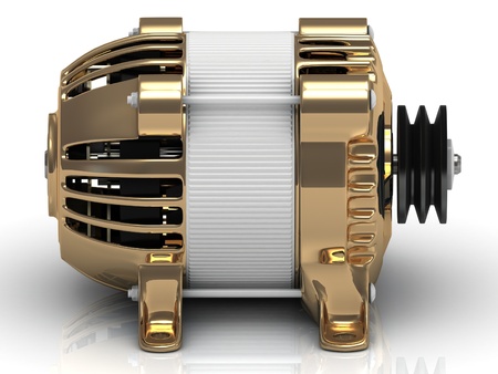 Electric generator in gilded case of old modificationの写真素材