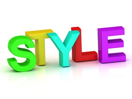 style 3d word colour bright letter on white backgroundの写真素材