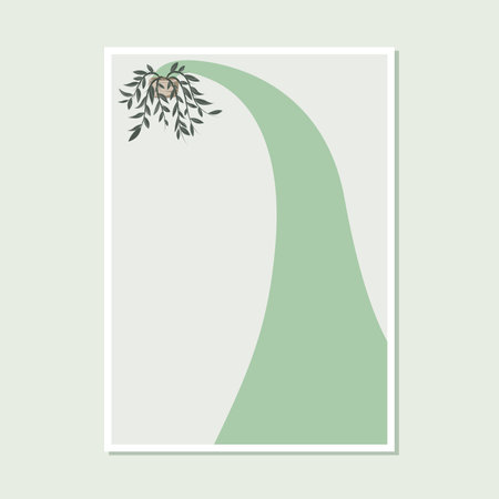 minimalistic abstract foliage hanging plant art for home wall decor framed canvas poster printのイラスト素材