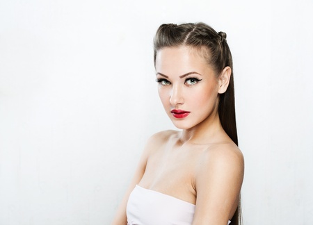 Beautiful Woman with Healthy Long Hairの写真素材