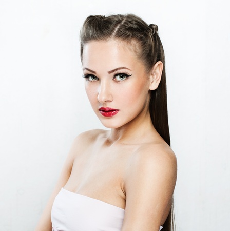 Beautiful Woman with Healthy Long Hairの写真素材