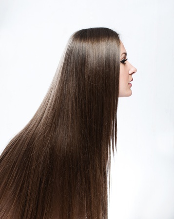 Beautiful Woman with Healthy Long Hairの写真素材