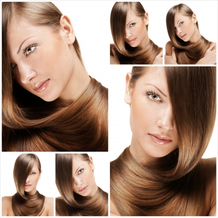 fashion hairstyle collageの写真素材