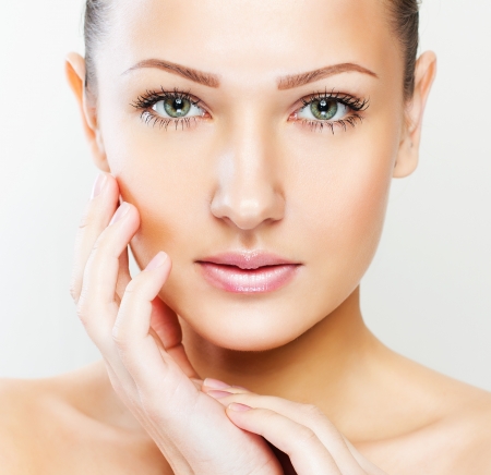 closeup portrait of a beautiful woman with beauty face and clean face skin , glamour makeup closeup portrait of a beautiful woman with beauty face and clean face skin , glamour makeup