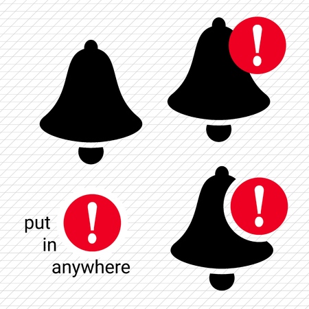 Bell icons notification vector illustration setのイラスト素材