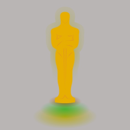 Academy award icon in flat style isolated on white background. Films and cinema symbol stock vector illustration.のイラスト素材