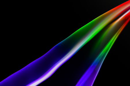 Colored smoke isolated on black backgroundの写真素材