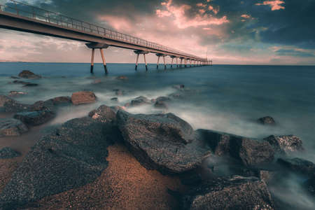 Dramatic sunset on the beach