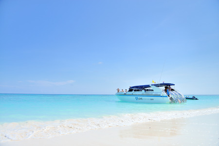 Thailand beatiful beach at Tachai islandのeditorial素材