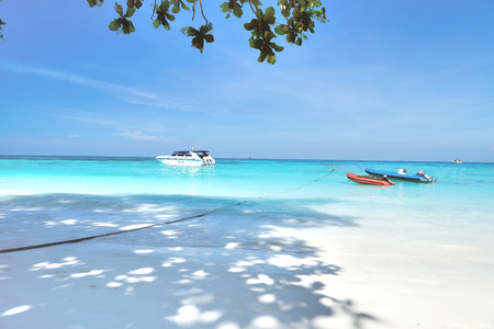 Mountain and the Beautiful long beach on Tachai island in Khao Lak Thailandのeditorial素材