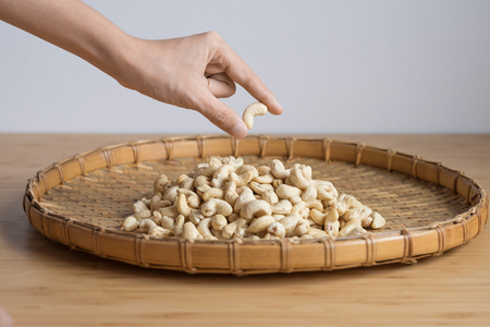 Cashew Nut  picked  by Hand selective focusの写真素材