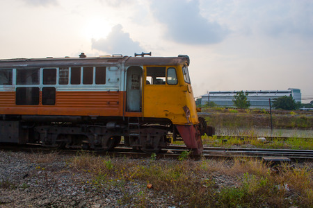 BANGKOK , THAILAND- November 15,2009: Trains waits at a platform of railway station Hua Lamphong in...