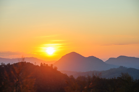 Sunset or Sunrise in the mountainのeditorial素材